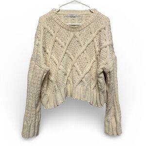 Arizona Jean Company Cream Knit Oversized Sweater Size Medium
